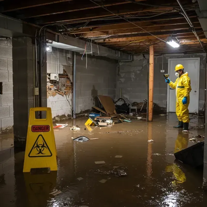 Flooded Basement Electrical Hazard in Rockwood, MI Property